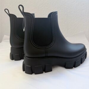 Jeffrey Campbell rubber Black Ankle Booties size 10